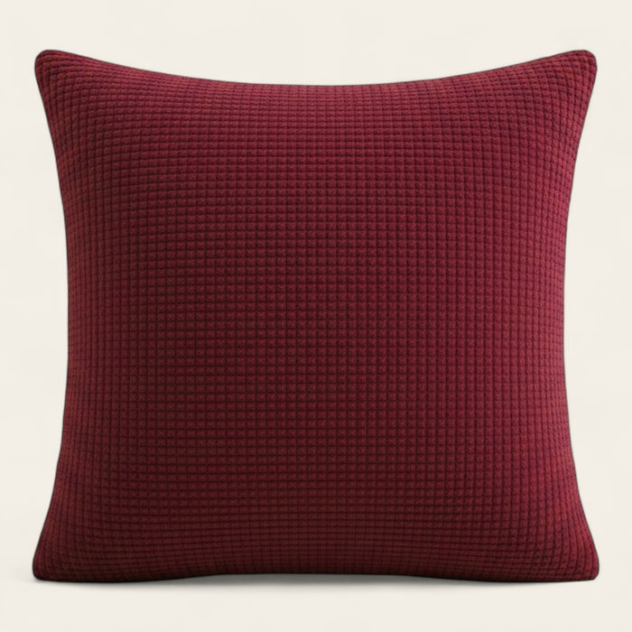 Pillow Cover – Waffle Quilt – Bordeaux