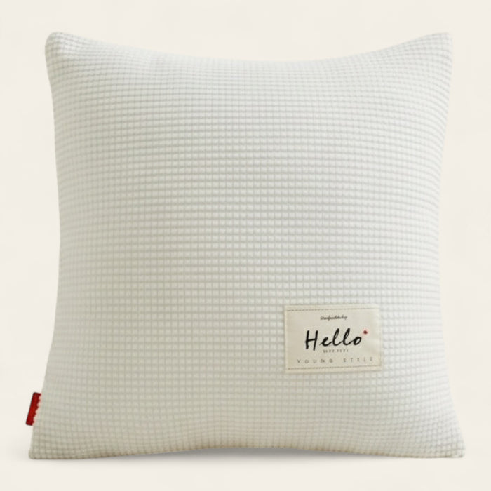 Pillow Cover – Waffle Quilt – Pearl White