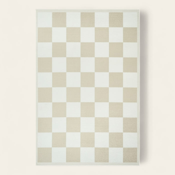 Rug – Checkerboard Tile – Bouclé Sand