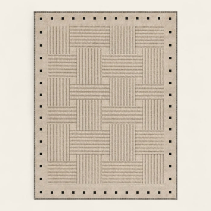 Rug – Checkerboard Weave – Bouclé Sand
