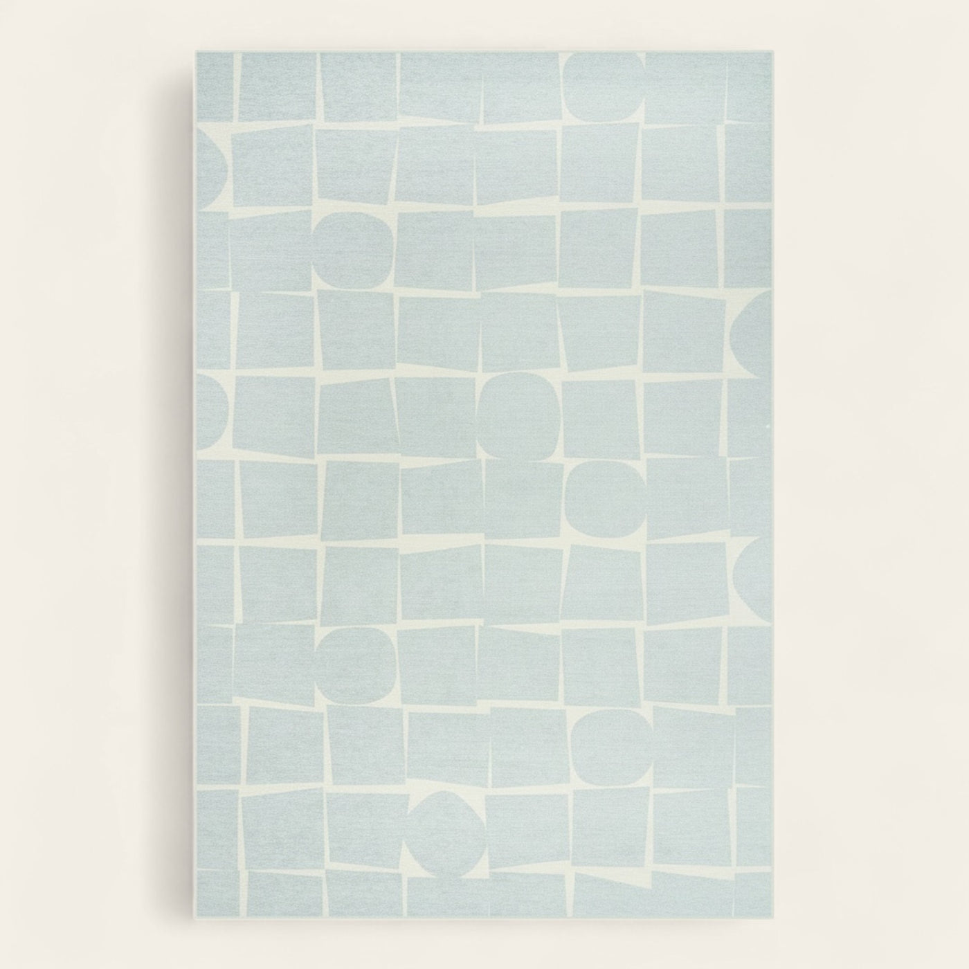 Rug – Grid Abstract – Sky Mist