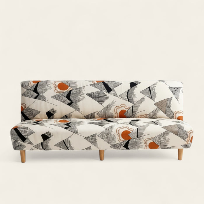 Sofa Bed Cover – Abstract Landscape – Ivory Cream