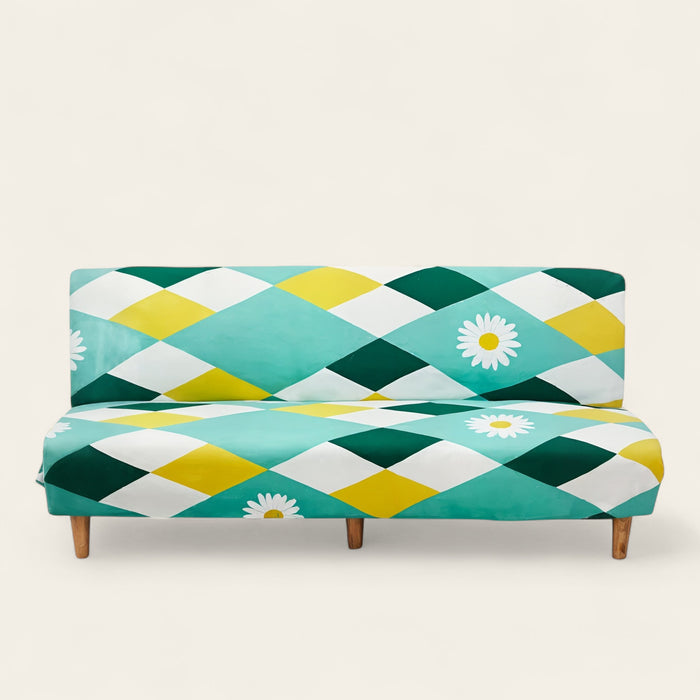 Sofa Bed Cover – Harlequin Daisy – Mint