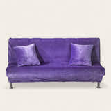 Sofa Bed Cover – Velvet Plush – Plum