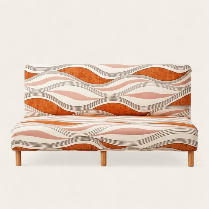 Sofa Bed Cover – Wave Stripe – Coral