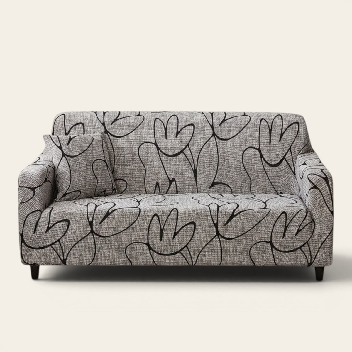 Sofa Cover – Abstract Lines – Pearl Grey