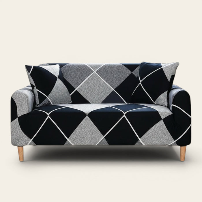 Sofa Cover – Argyle Diamond – Charcoal