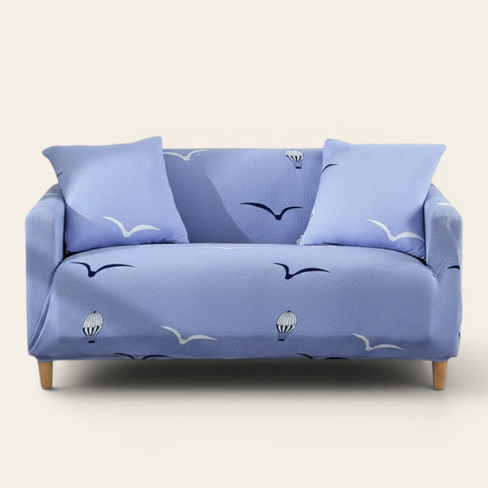 Sofa Cover – Bird Print – Lavender Mist