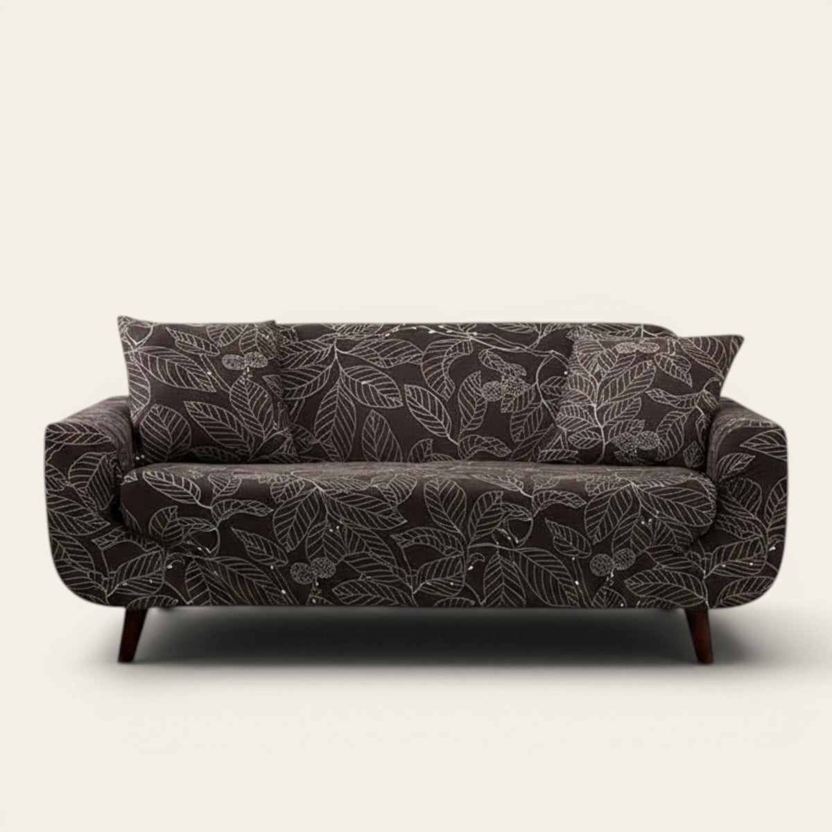Sofa Cover – Botanical Sketch – Espresso