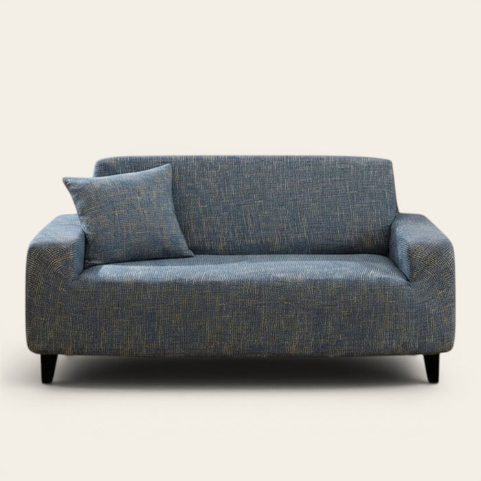 Sofa Cover – Cross Pattern Distressed – Stormy Blue