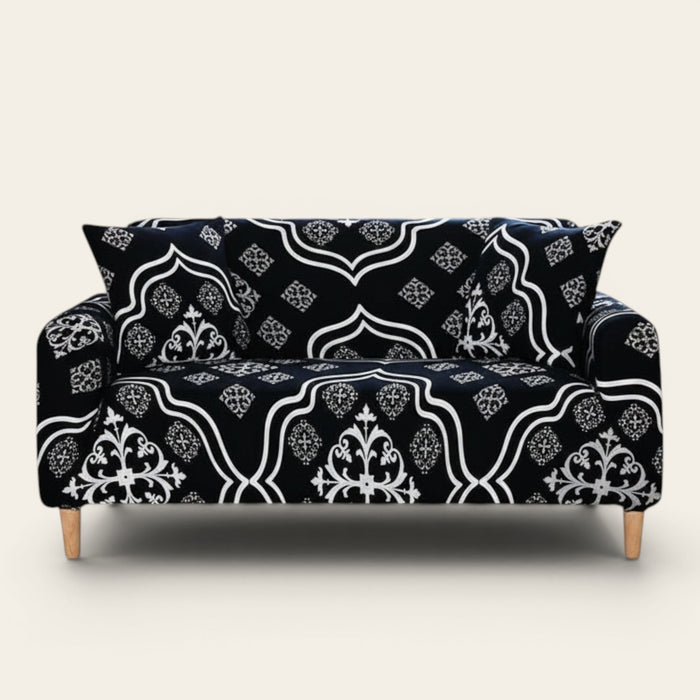 Sofa Cover – Damask Baroque – Ink Black