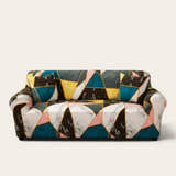 Sofa Cover – Geometric Triangles – Midnight Navy