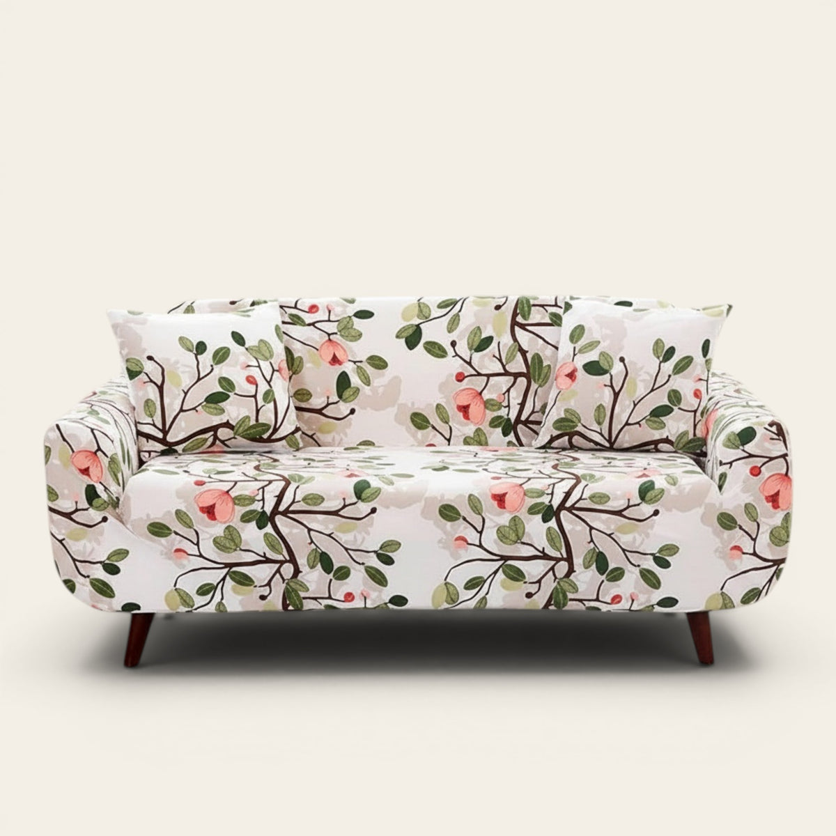 Sofa Cover – Magnolia Print – Ivory Cream
