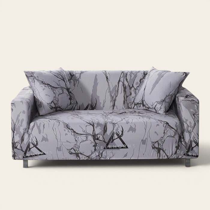 Sofa Cover – Marble Print – Pearl Grey