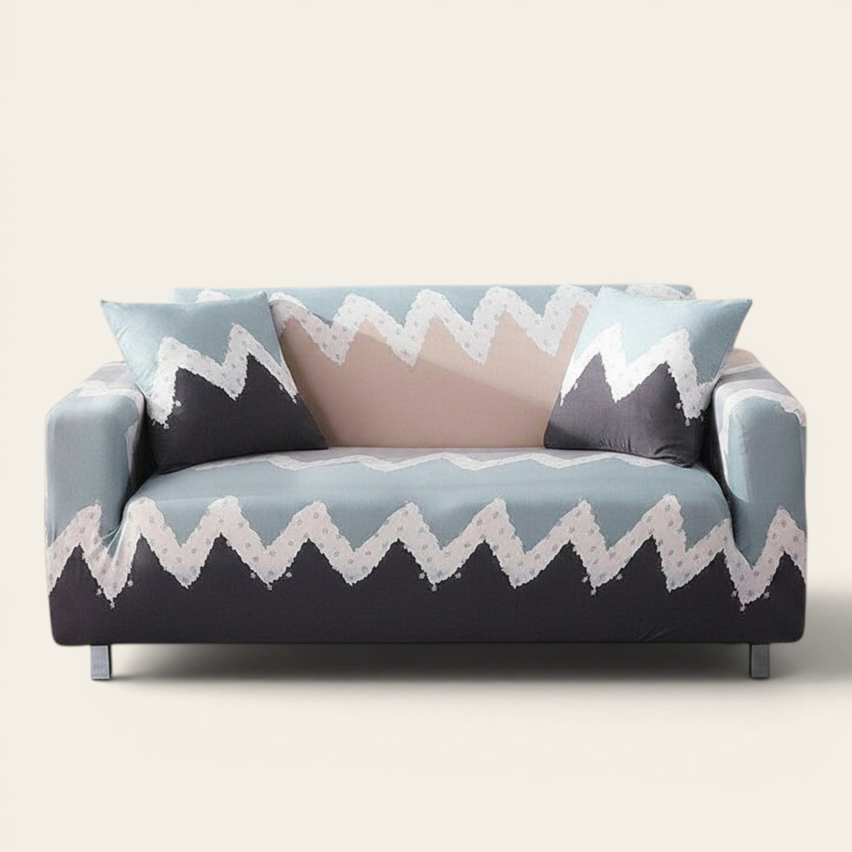 Sofa Cover – Mountain Print – Stormy Blue