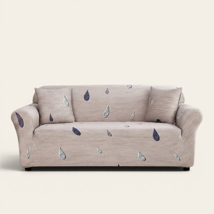 Sofa Cover – Raindrop Print – Bouclé Sand