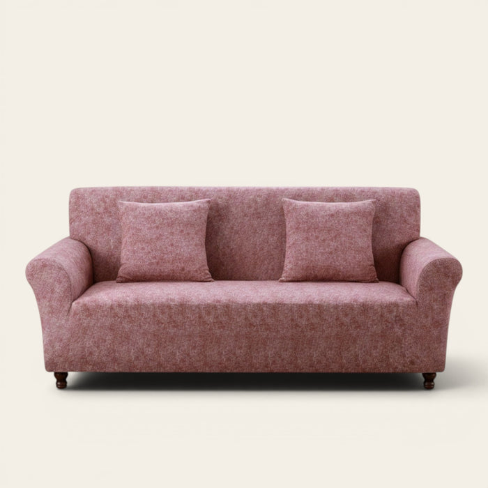 Sofa Cover – Subtle Leaves – Soft Blush