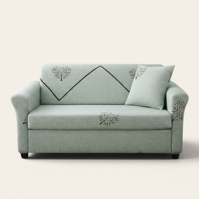 Sofa Cover – Tree Motif – Sage Mist
