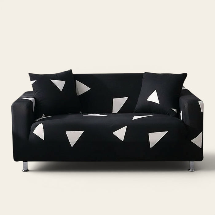 Sofa Cover – Triangle Print – Ink Black