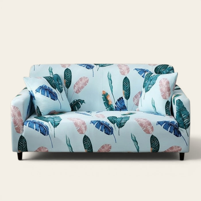 Sofa Cover – Tropical Floral – Sky Mist