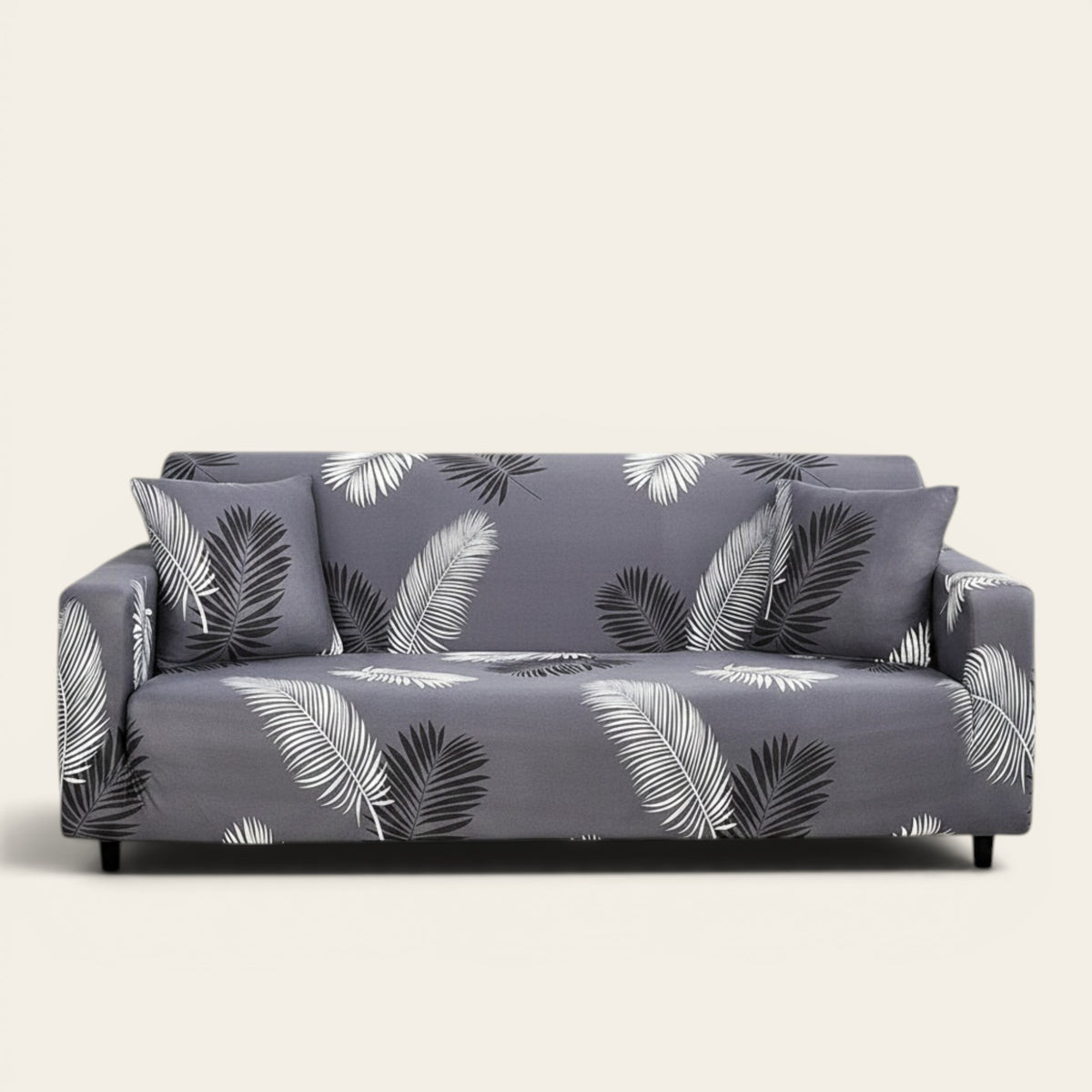 Sofa Cover – Tropical Palm – Charcoal