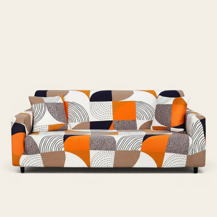 Sofa Cover – Vintage Geometric – Bouclé Sand