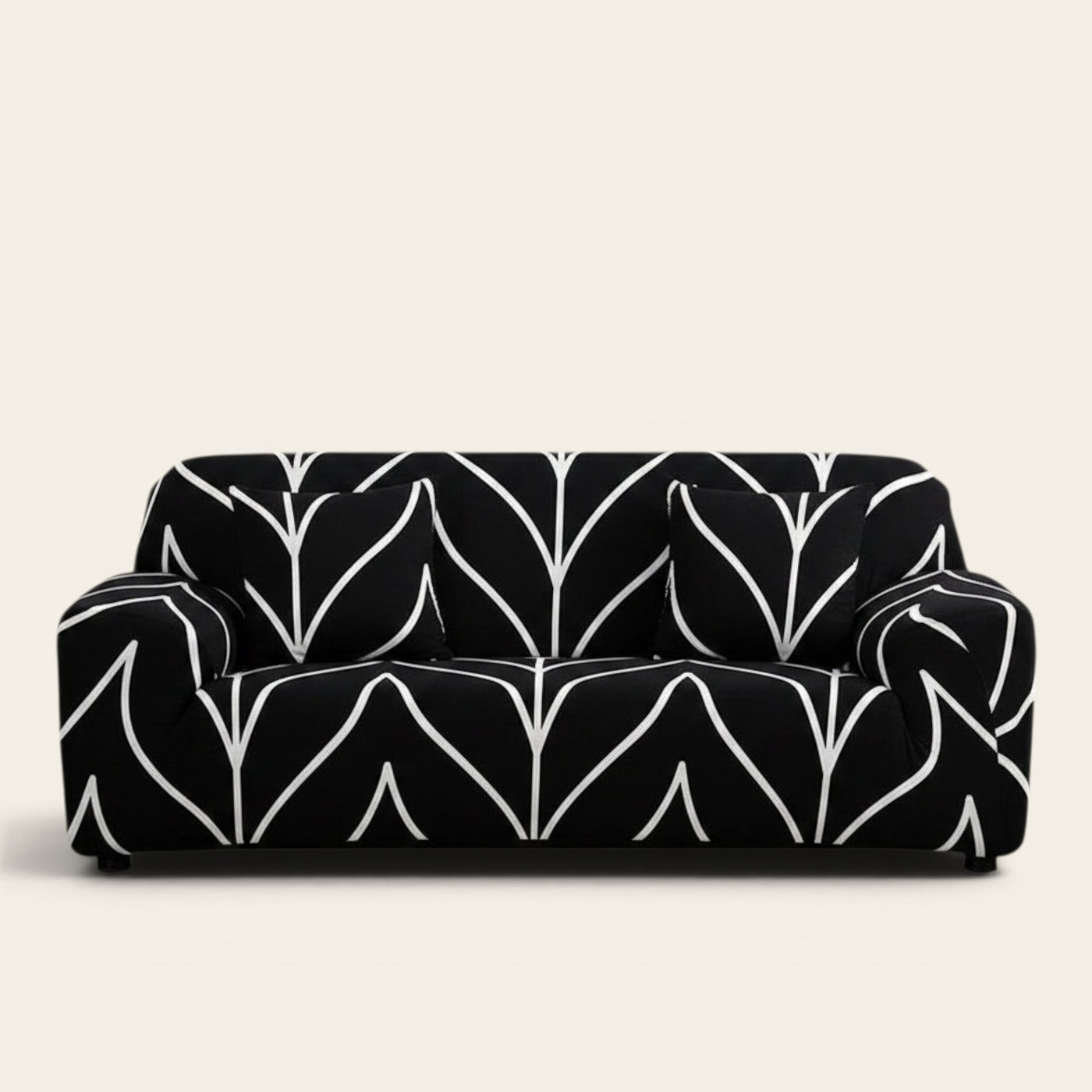 Sofa Cover – Wave Print – Ink Black