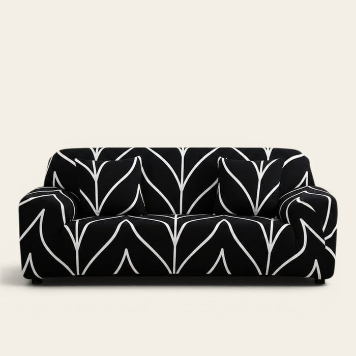 Sofa Cover – Wave Print – Ink Black