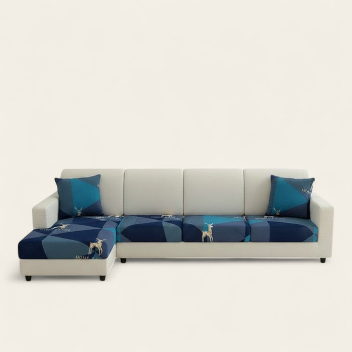 Sofa Cushion Cover – Deer Forest Print – Midnight Navy