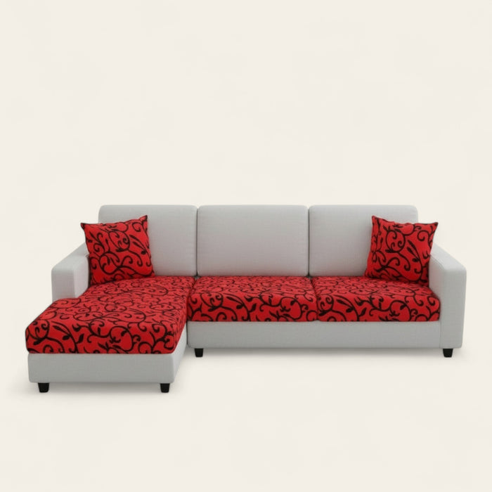 Sofa Cushion Cover – Floral Print – Bordeaux