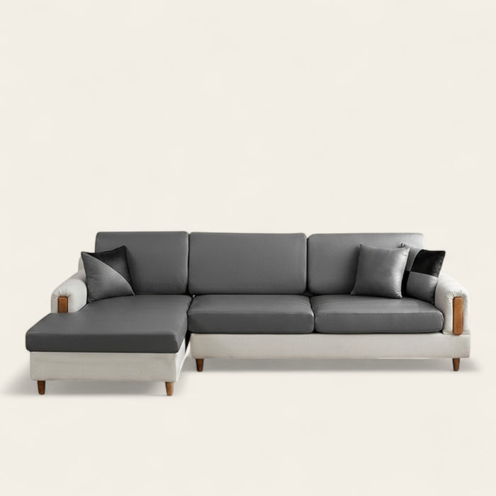 Sofa Cushion Cover – Leather Look – Pearl Grey