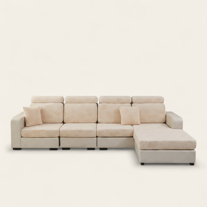 Sofa Cushion Cover – Plain Stretch Sectional – Bouclé Sand