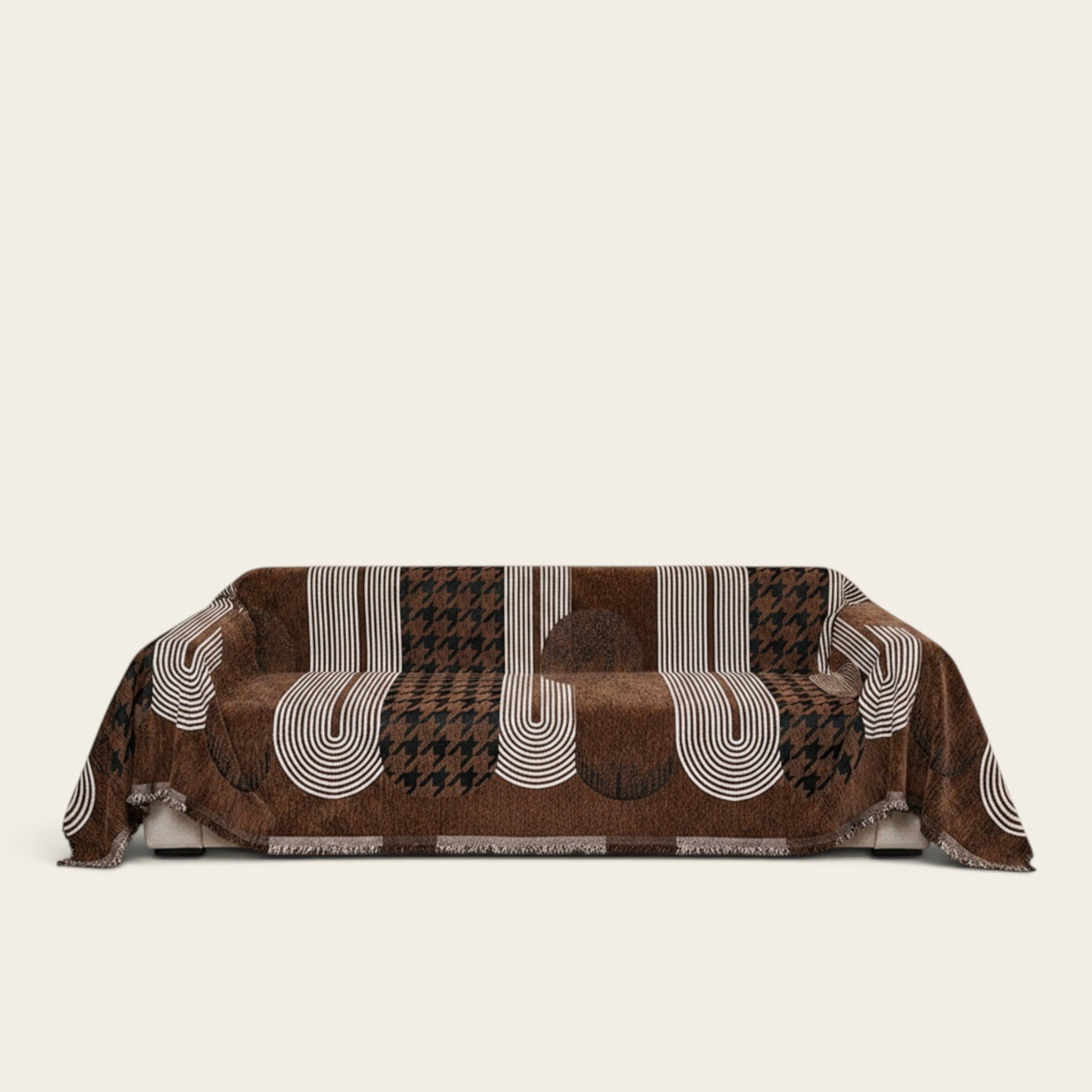 Sofa Throw – Abstract Print – Espresso