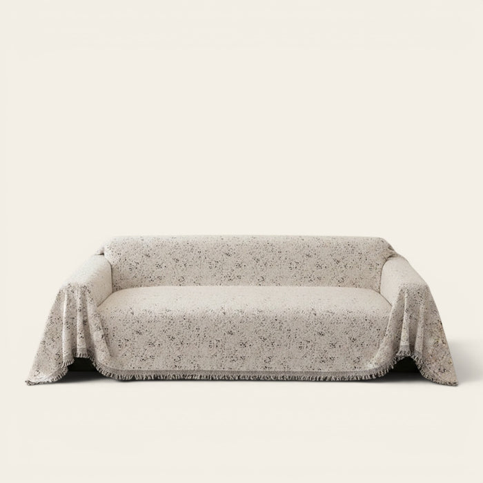 Sofa Throw – Cherry Print – Ivory Cream