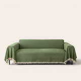 Sofa Throw – Fringed – Moss