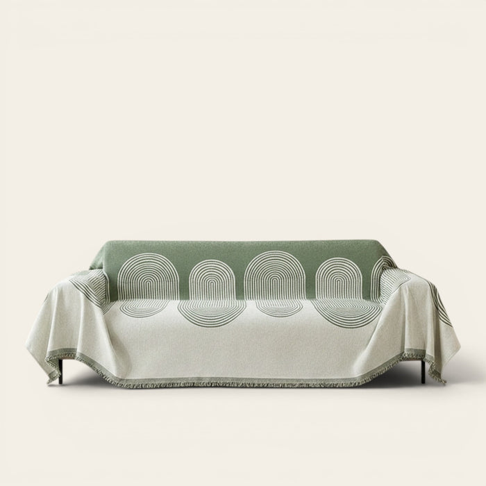 Sofa Throw – Geometric Circles – Sage Mist