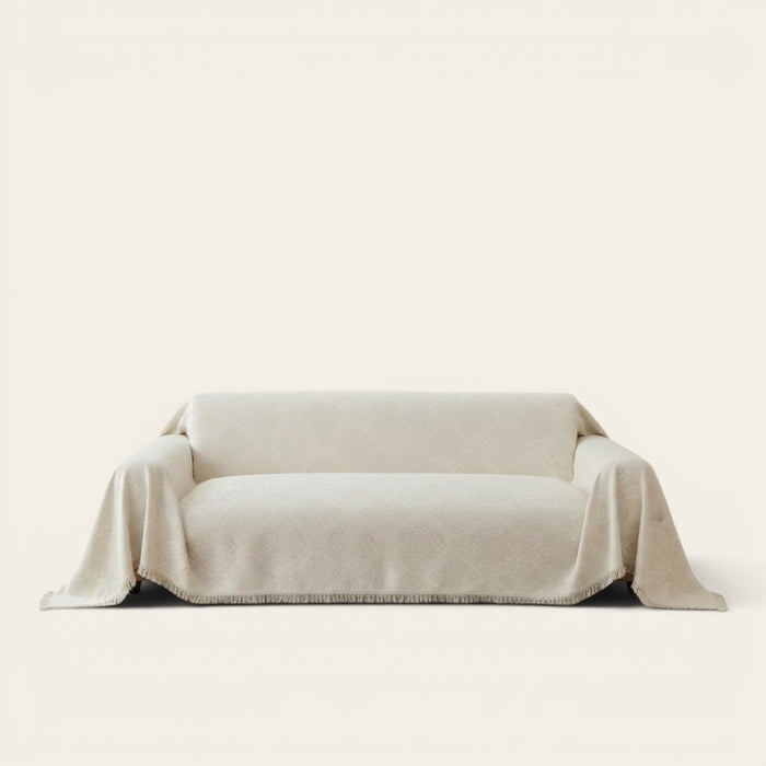 Sofa Throw – Linen Knit – Ivory Cream