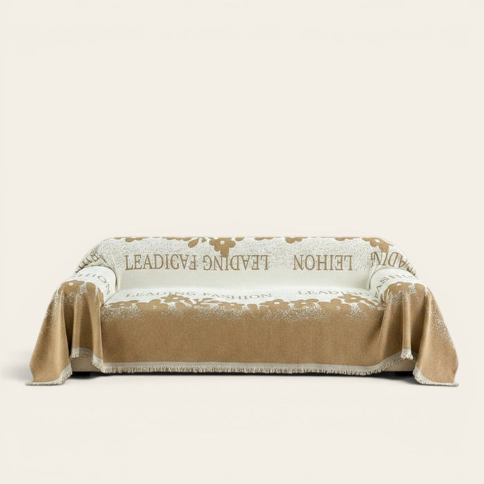 Sofa Throw – Logo Print – Caramel