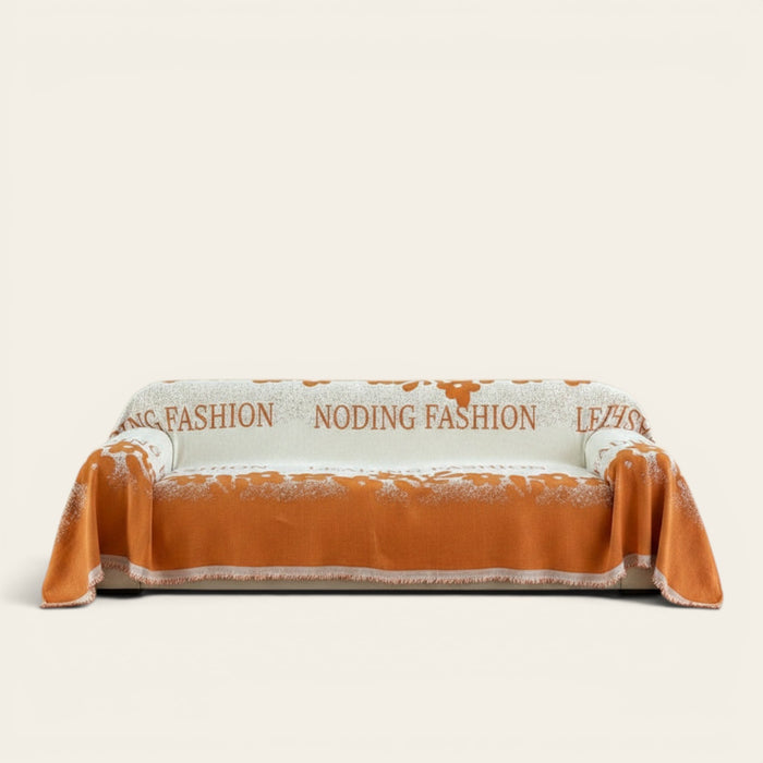 Sofa Throw – Logo Print – Terracotta