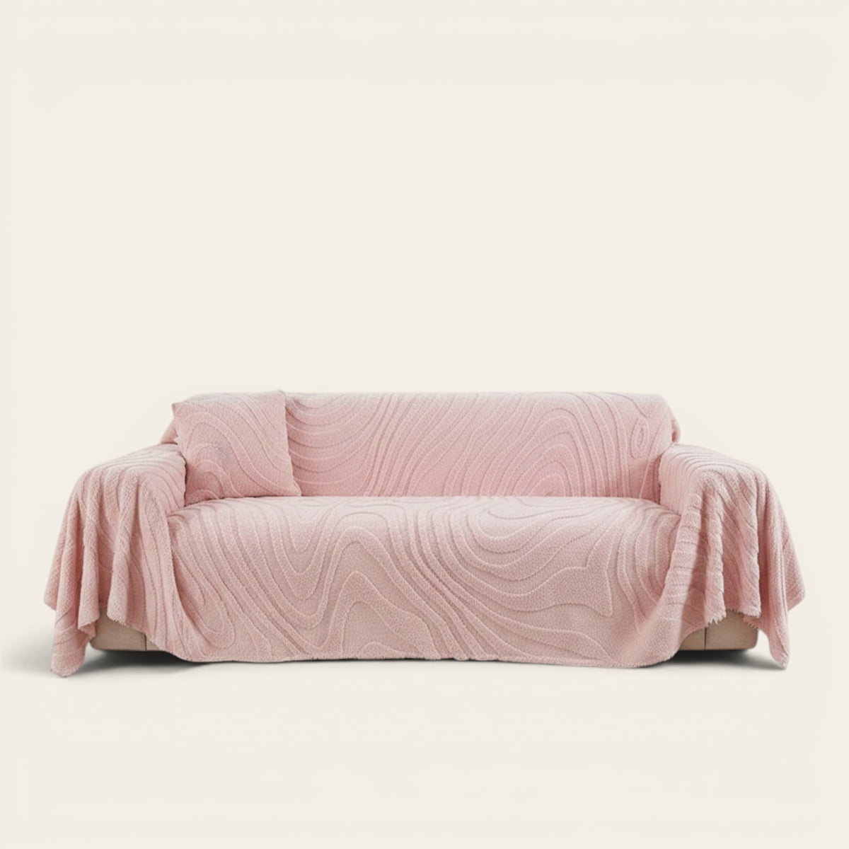 Sofa Throw – Plain Stretch – Soft Blush