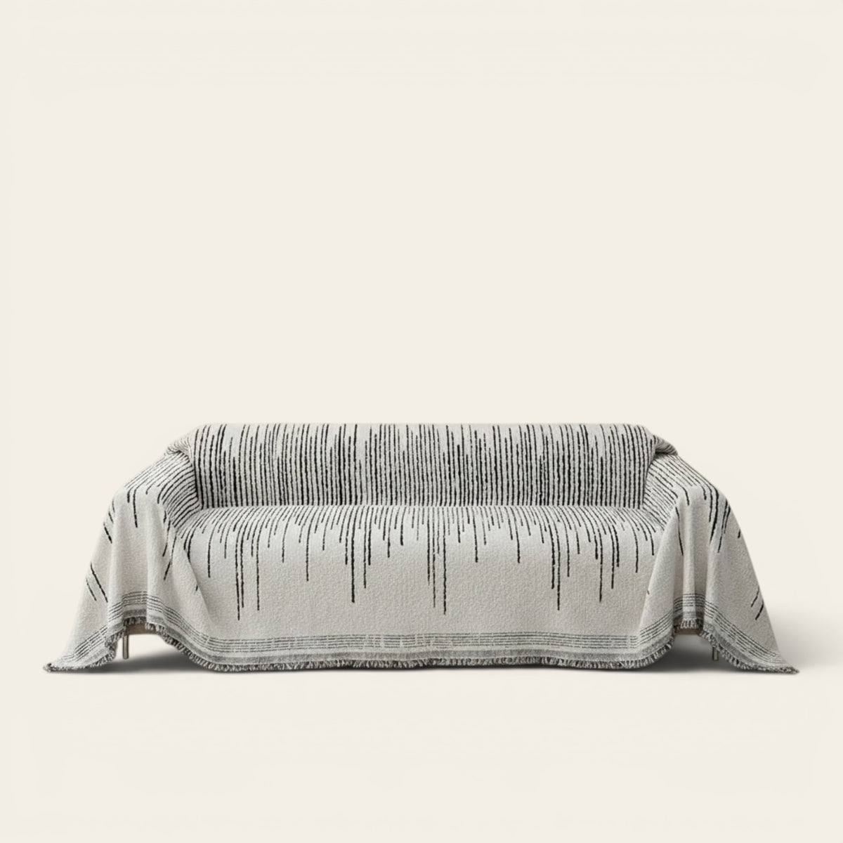 Sofa Throw – Sequin Knit – Pearl Grey