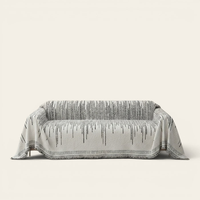 Sofa Throw – Sequin Knit – Pearl Grey