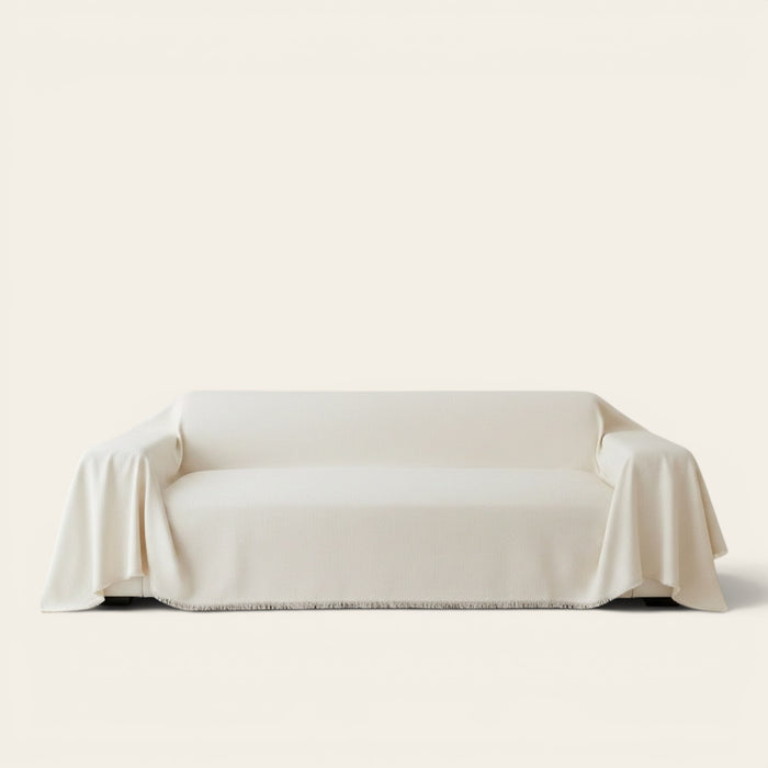 Sofa Throw – Smooth – Ivory Cream