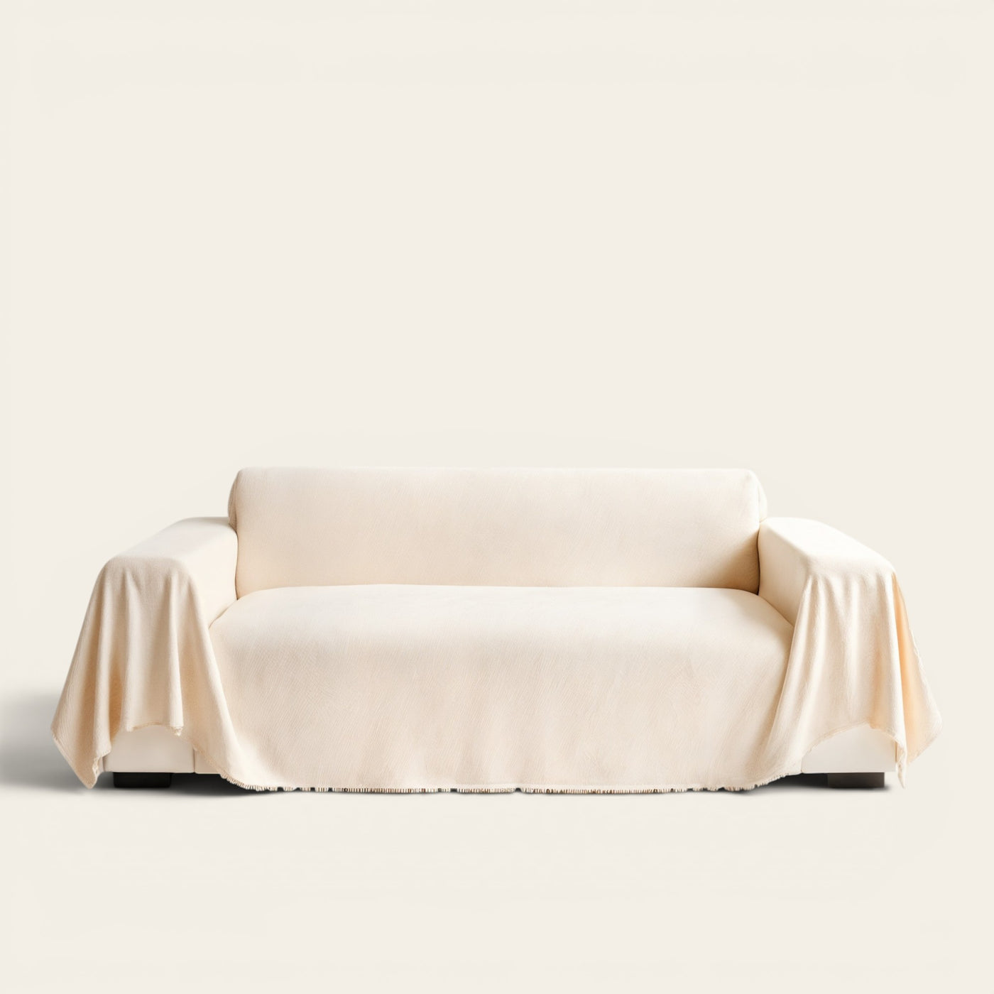 Sofa Throw – Soft Knit – Bouclé Sand