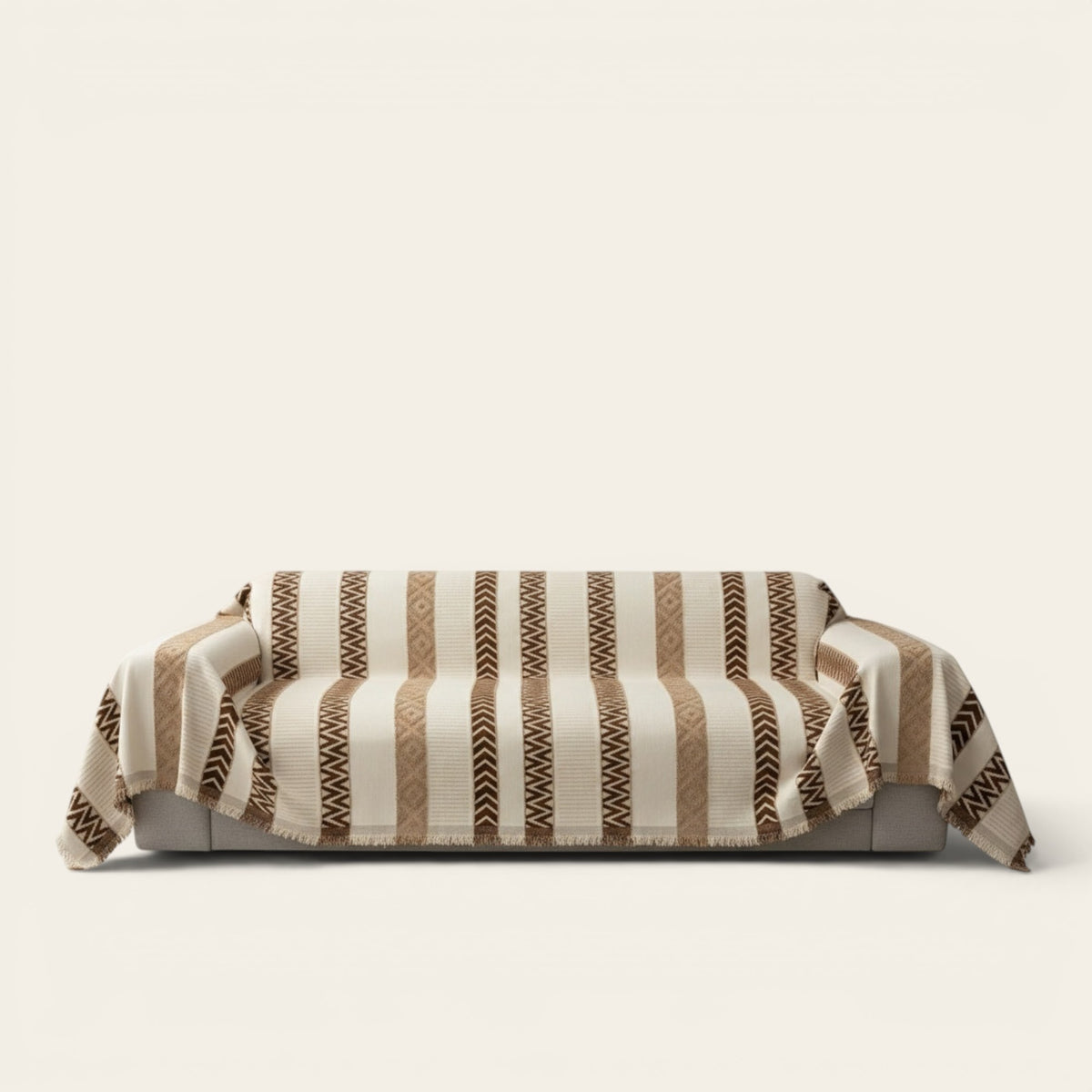 Sofa Throw – Striped – Caramel