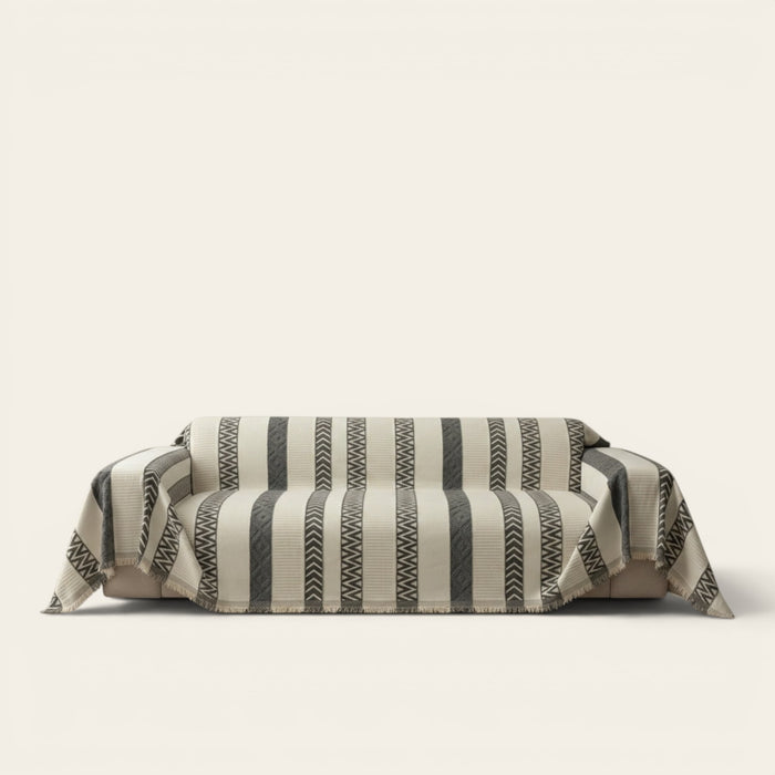 Sofa Throw – Striped – Charcoal