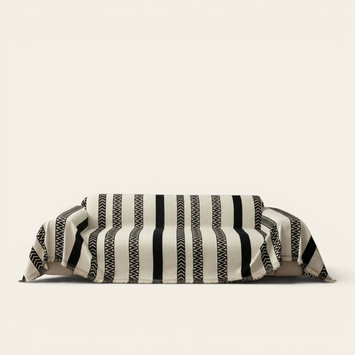 Sofa Throw – Striped – Ink Black