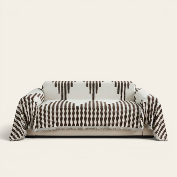 Sofa Throw – Striped Knit – Espresso