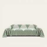 Sofa Throw – Striped Knit – Sage Mist