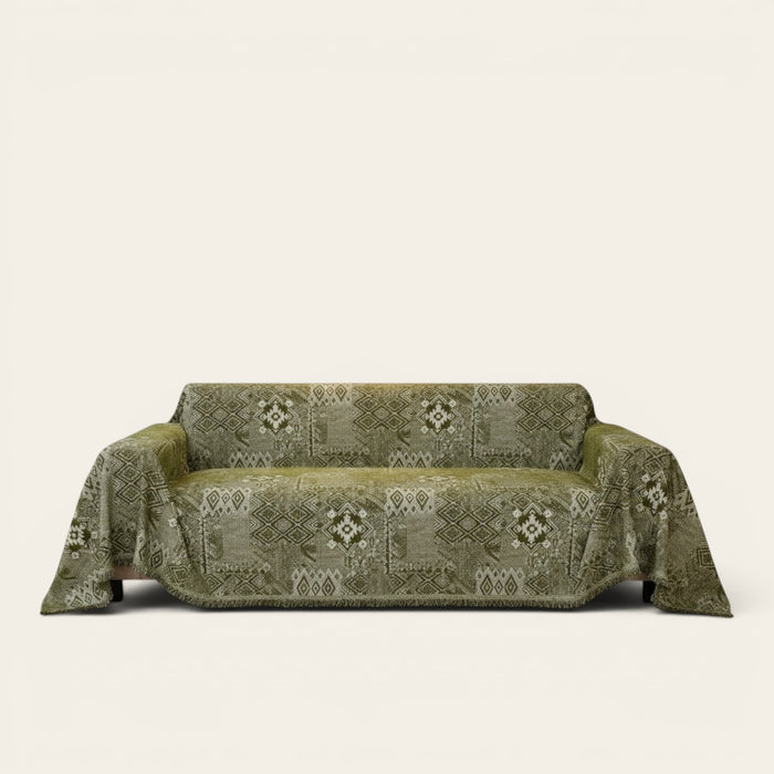 Sofa Throw – Tile Jacquard – Forest